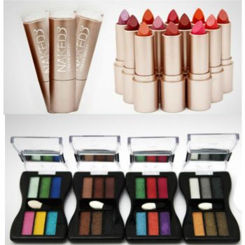 Pack of 6 naked3 lipsticks get 4 free romantic eyeshades free